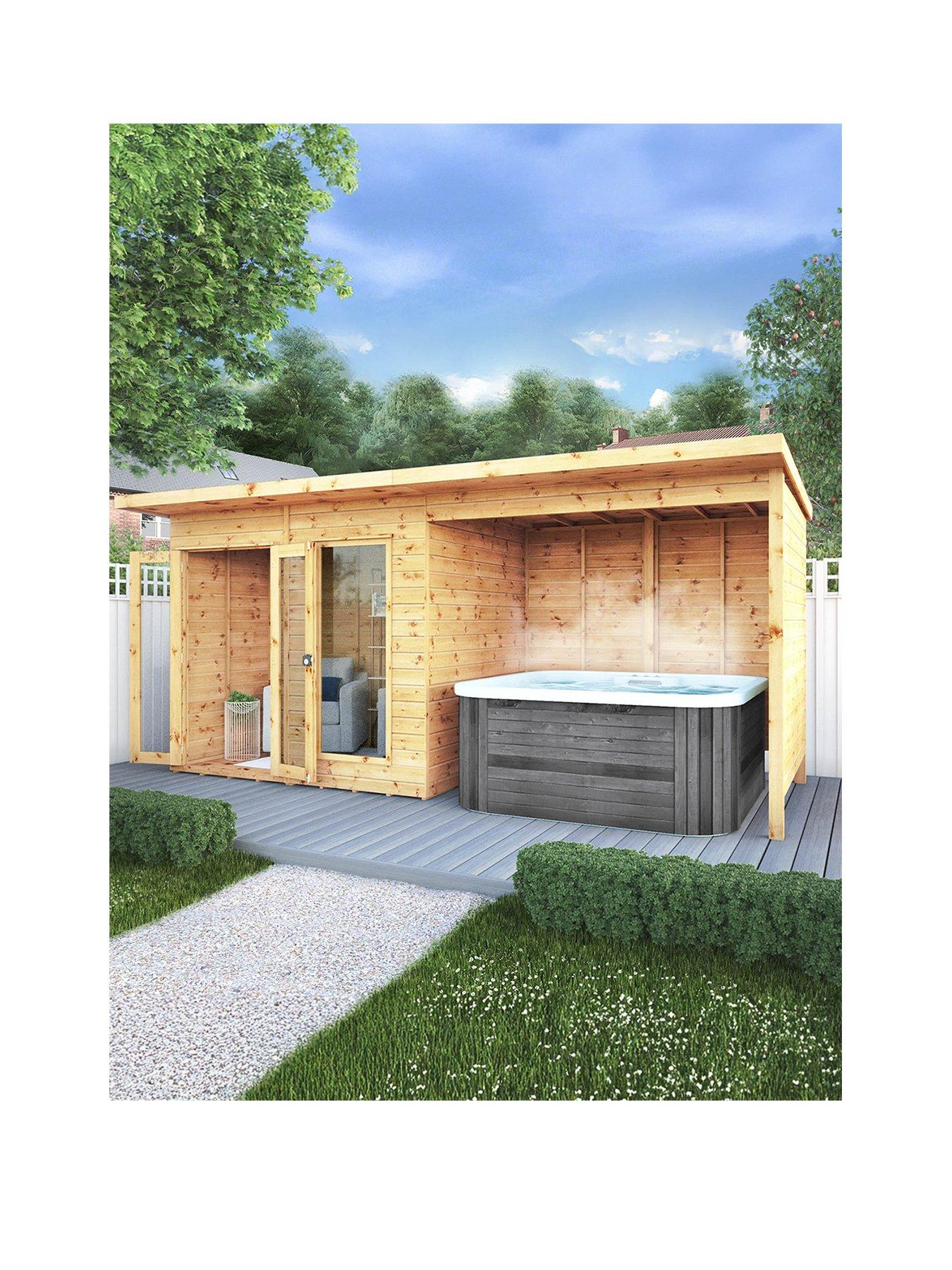 MERCIA 16 x 6ft Maine Pent Summerhouse With Patio Area - PEFC Certified