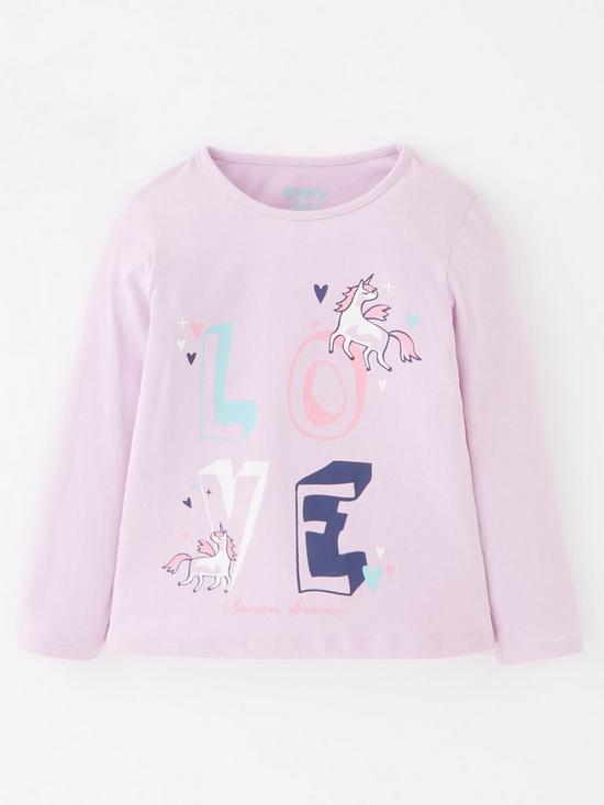 front image of everyday-girls-value-long-sleeve-love-t-shirt-purple