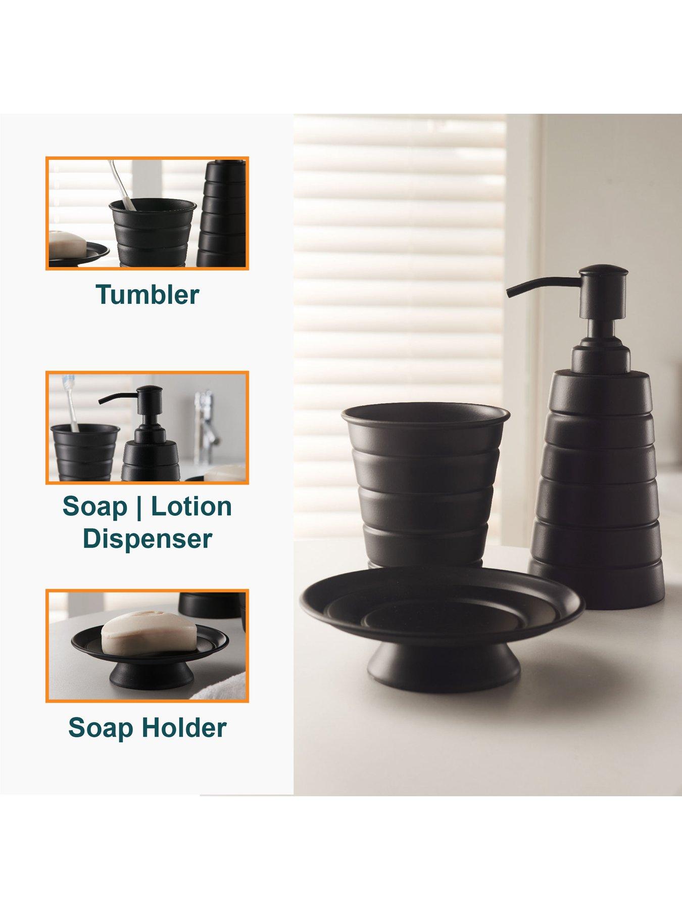Our House 3Piece Bathroom Accessory Set Black