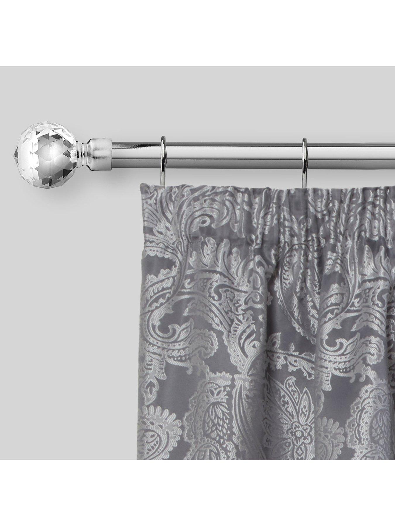  image of very-home-extendable-curtain-pole-kit-with-crystal-finials