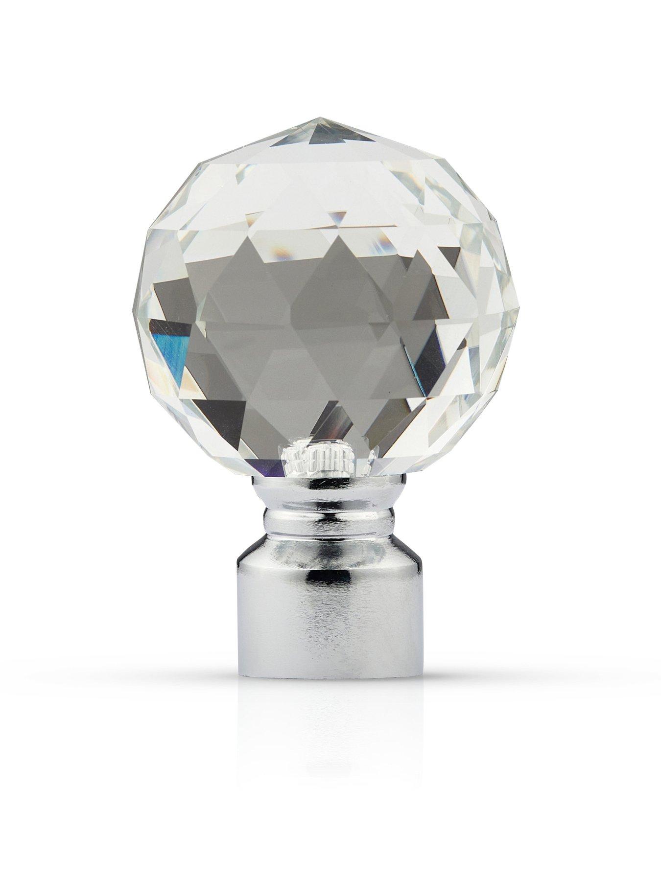  image of very-home-extendable-curtain-pole-kit-with-crystal-finials