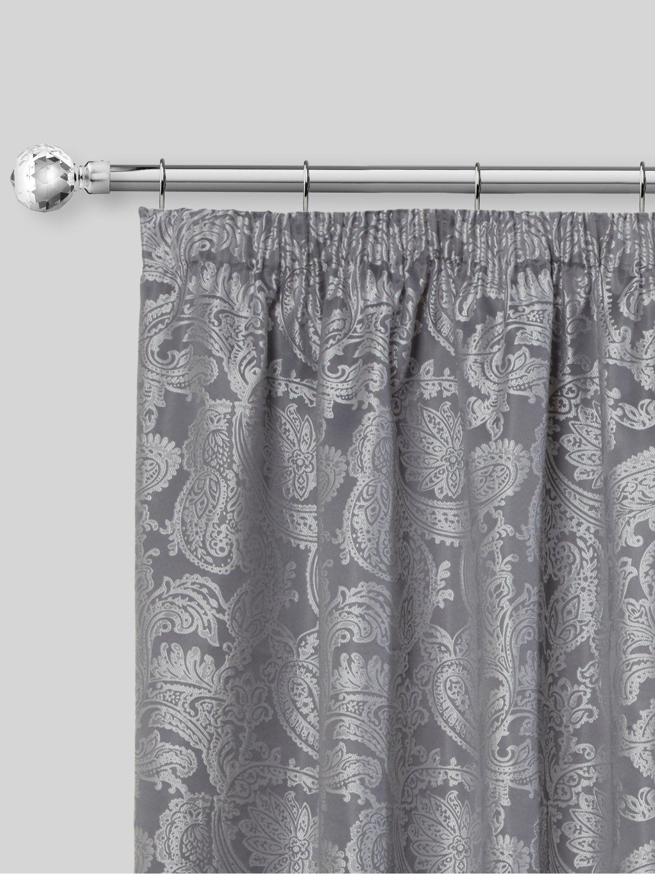  image of very-home-extendable-curtain-pole-kit-with-crystal-finials