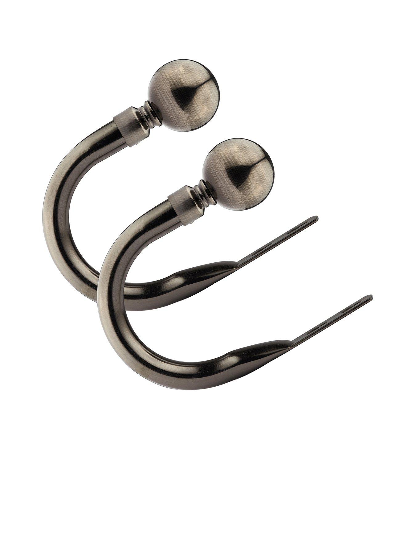 undefined Set of 2 Ball Finial Curtain Holdbacks
