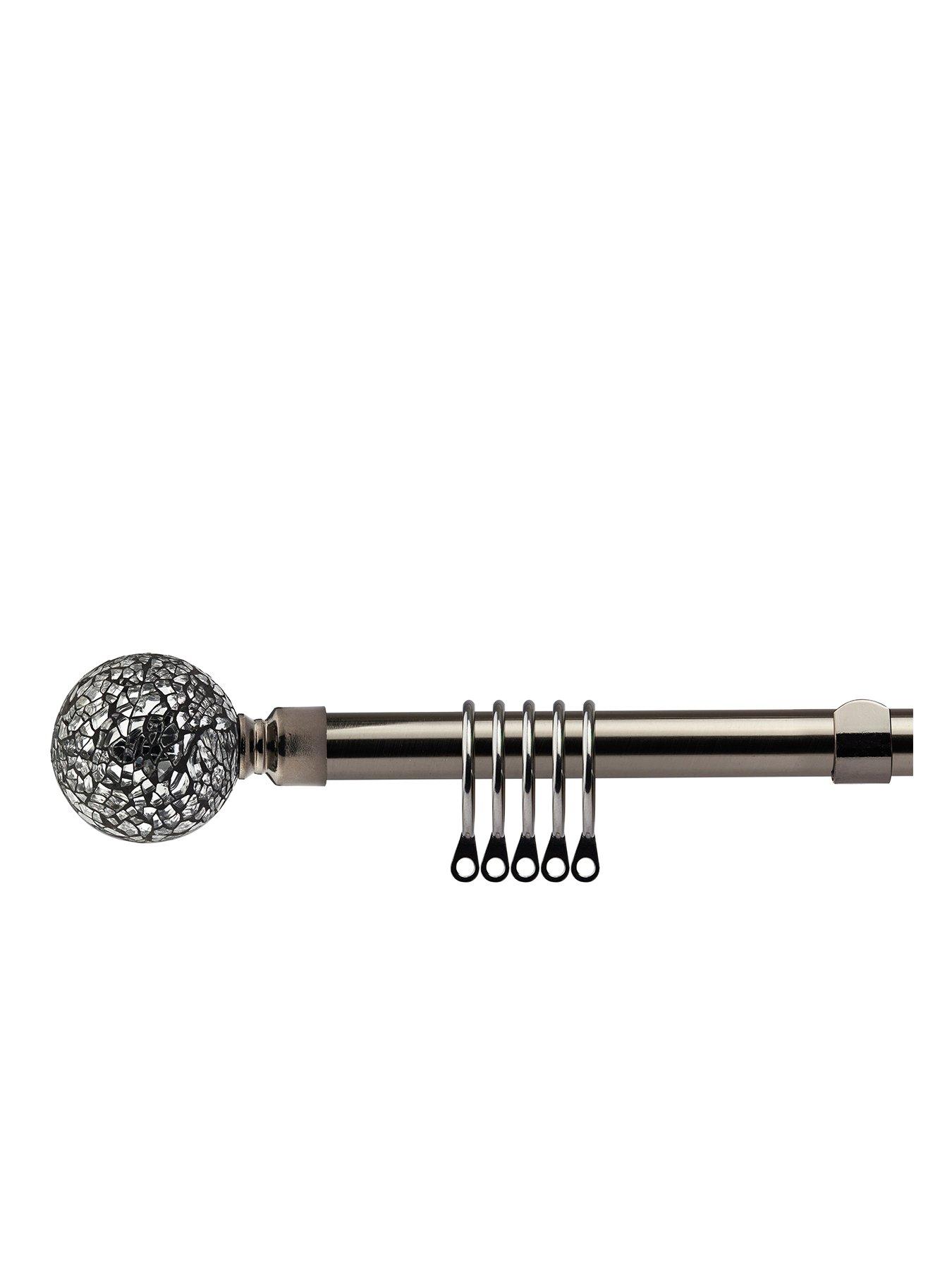 The Very Collection Extendable Curtain Pole Kit With Cut Glass Finials - 1.2 To 2.1m