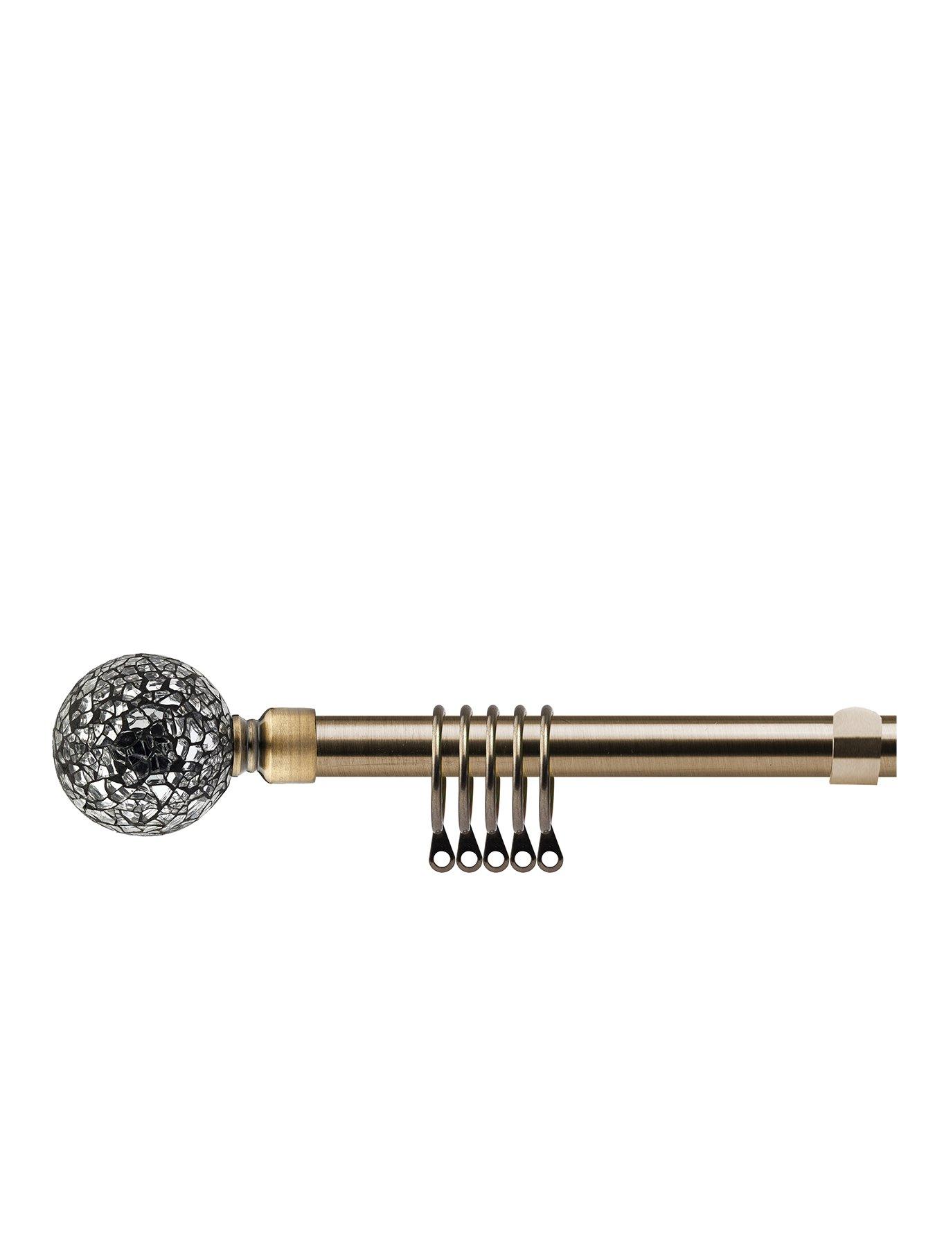 The Very Collection Extendable Curtain Pole Kit With Cut Glass Finials - 1.2 To 2.1m