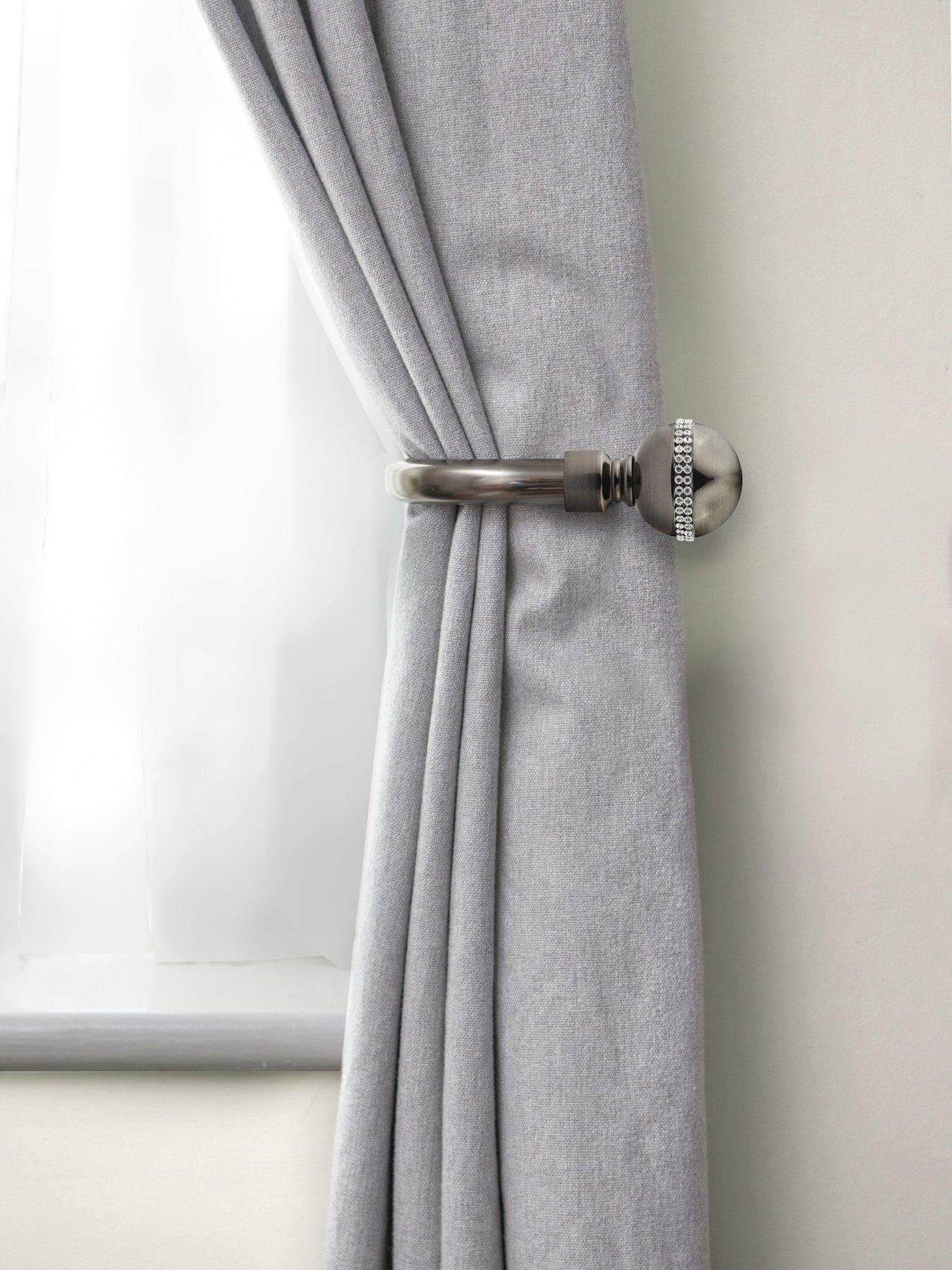  image of very-home-set-of-2-bling-finial-curtain-holdbacks