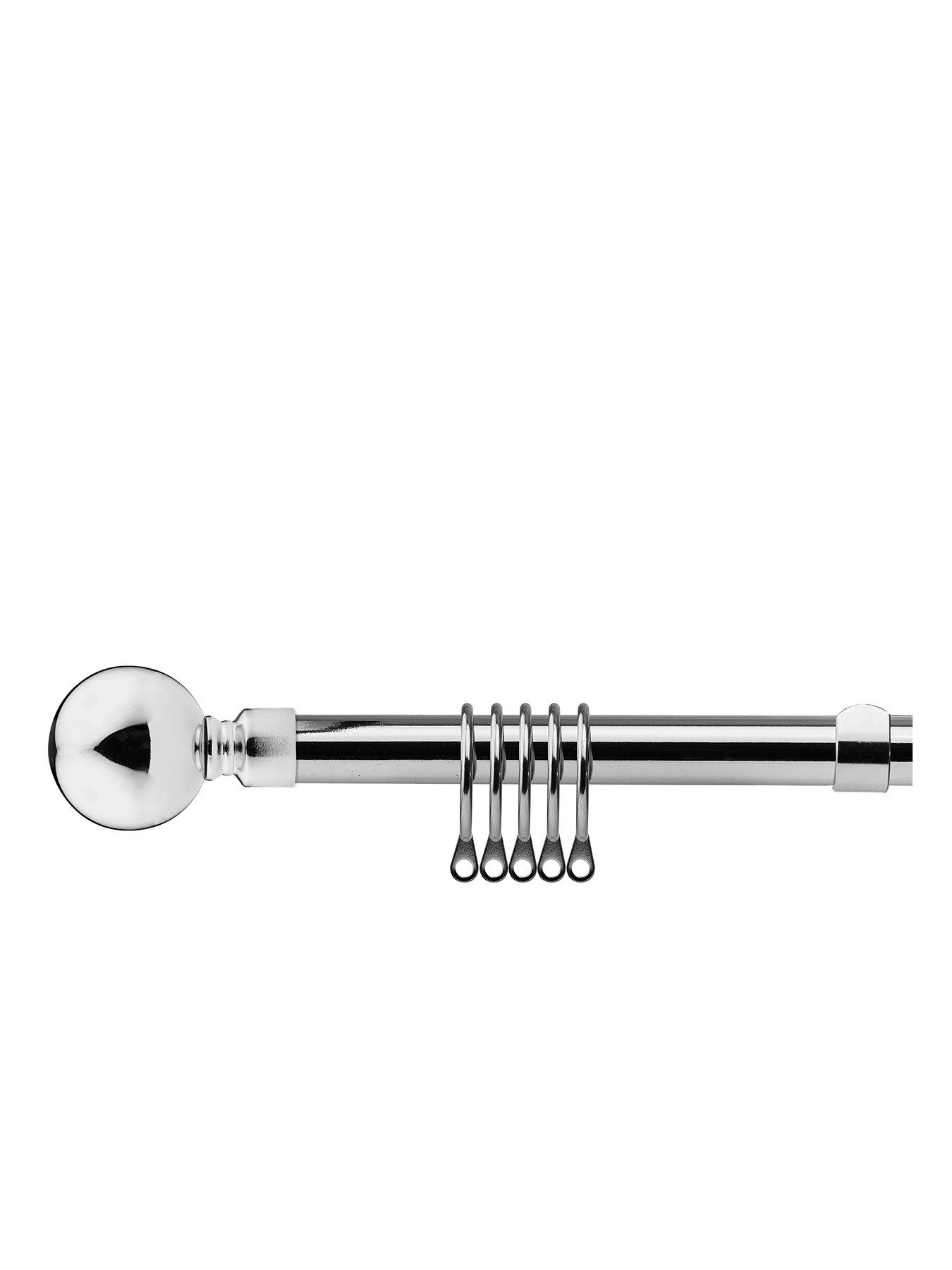 undefined Extendable Curtain Pole Kit With Ball Finials - 1.2 To 2.1m