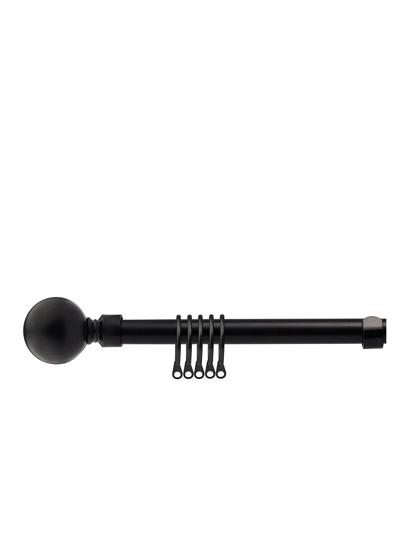 undefined Extendable Curtain Pole Kit With Ball Finials - 1.2 To 2.1m