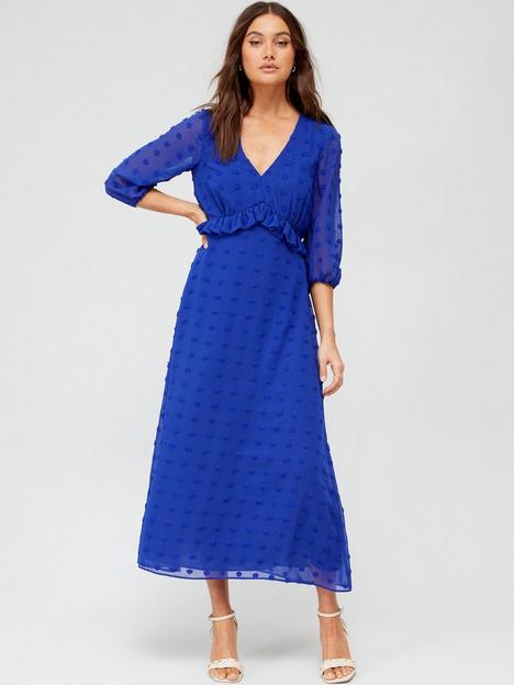 v-by-very-jacquard-frill-front-midaxi-dress