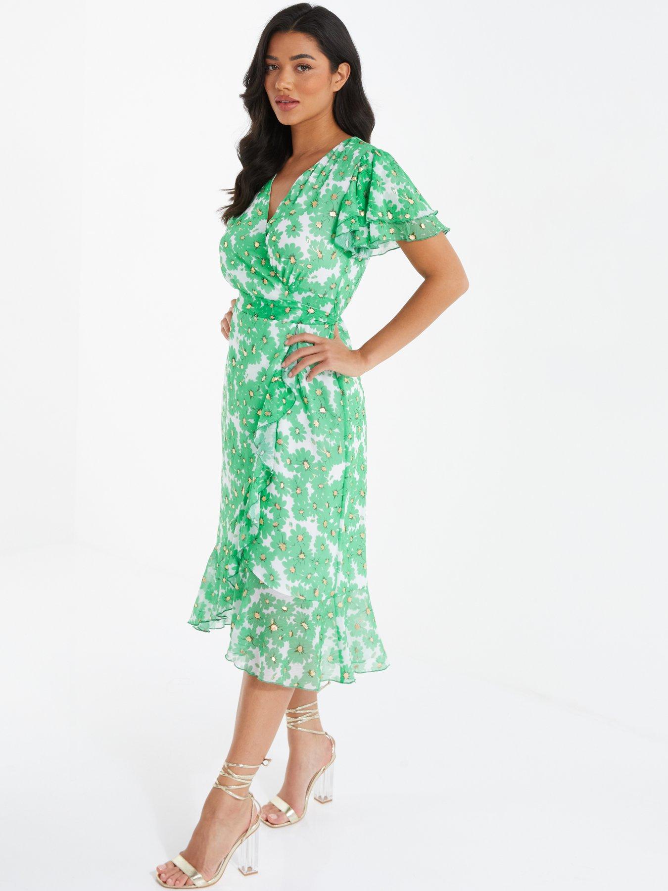 Quiz floral hot sale wrap dress