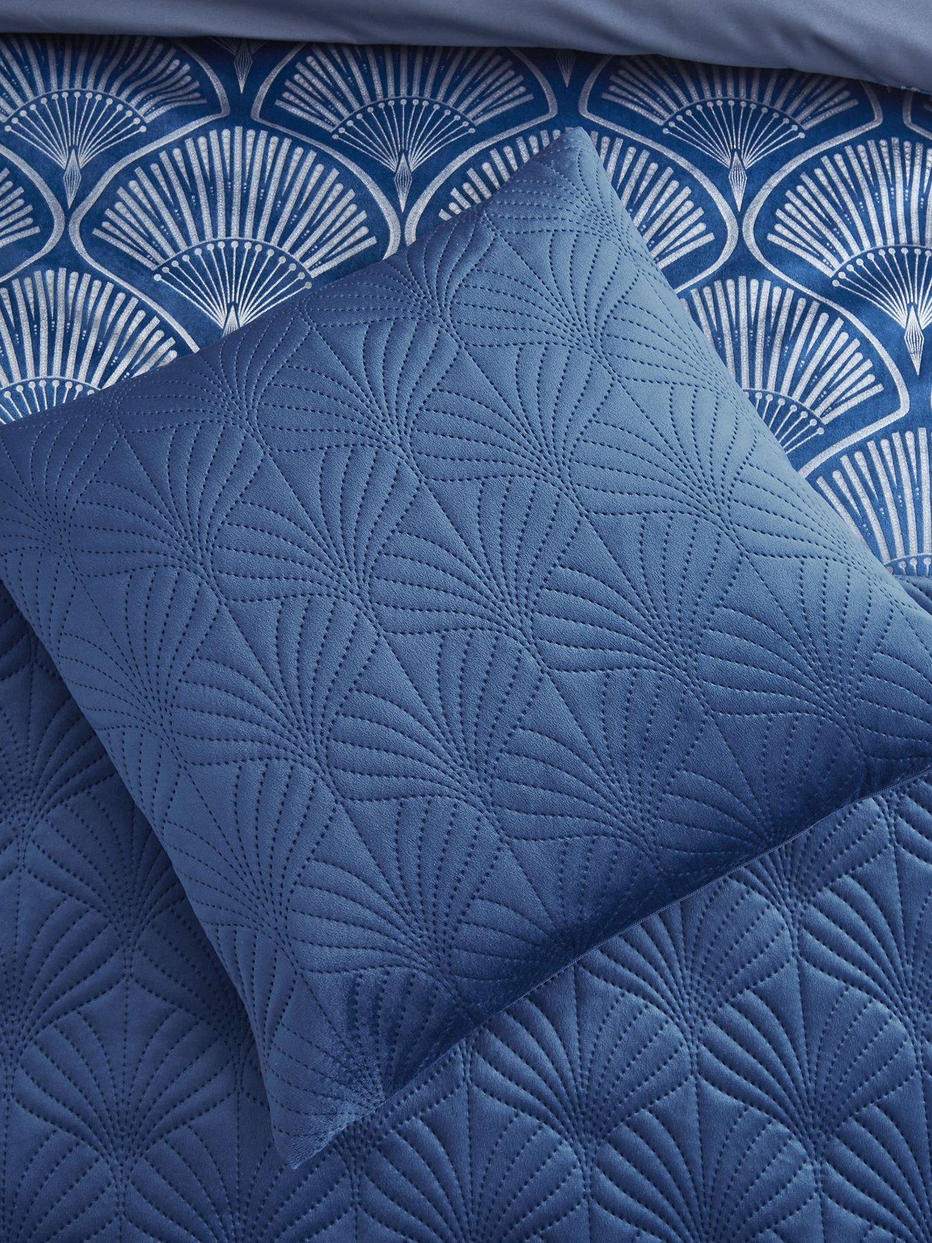  image of catherine-lansfield-art-deco-pearl-filled-cushion-in-navy