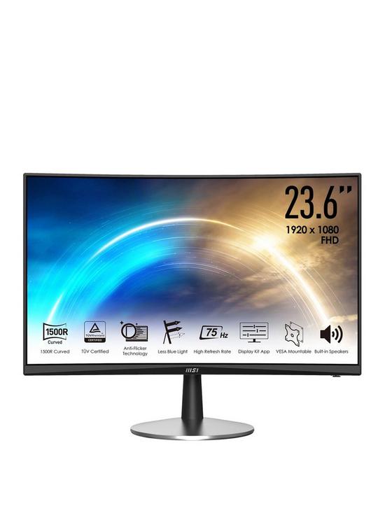 front image of msi-pro-mp241ca-24-inch-fhd-75hz-amd-freesync-curved-with-built-in-speakers