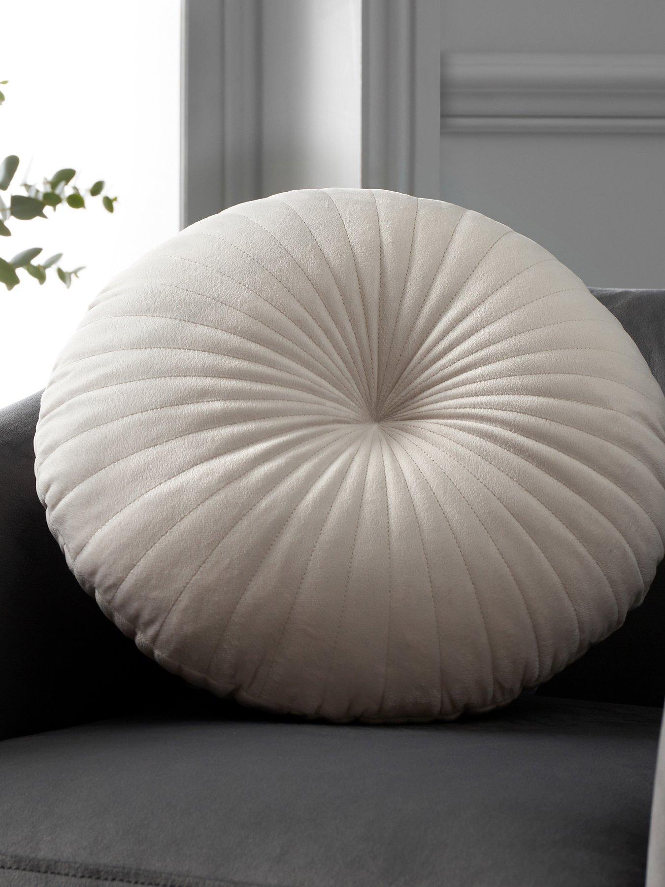 Catherine Lansfield Round Filled Cushion - Natural
