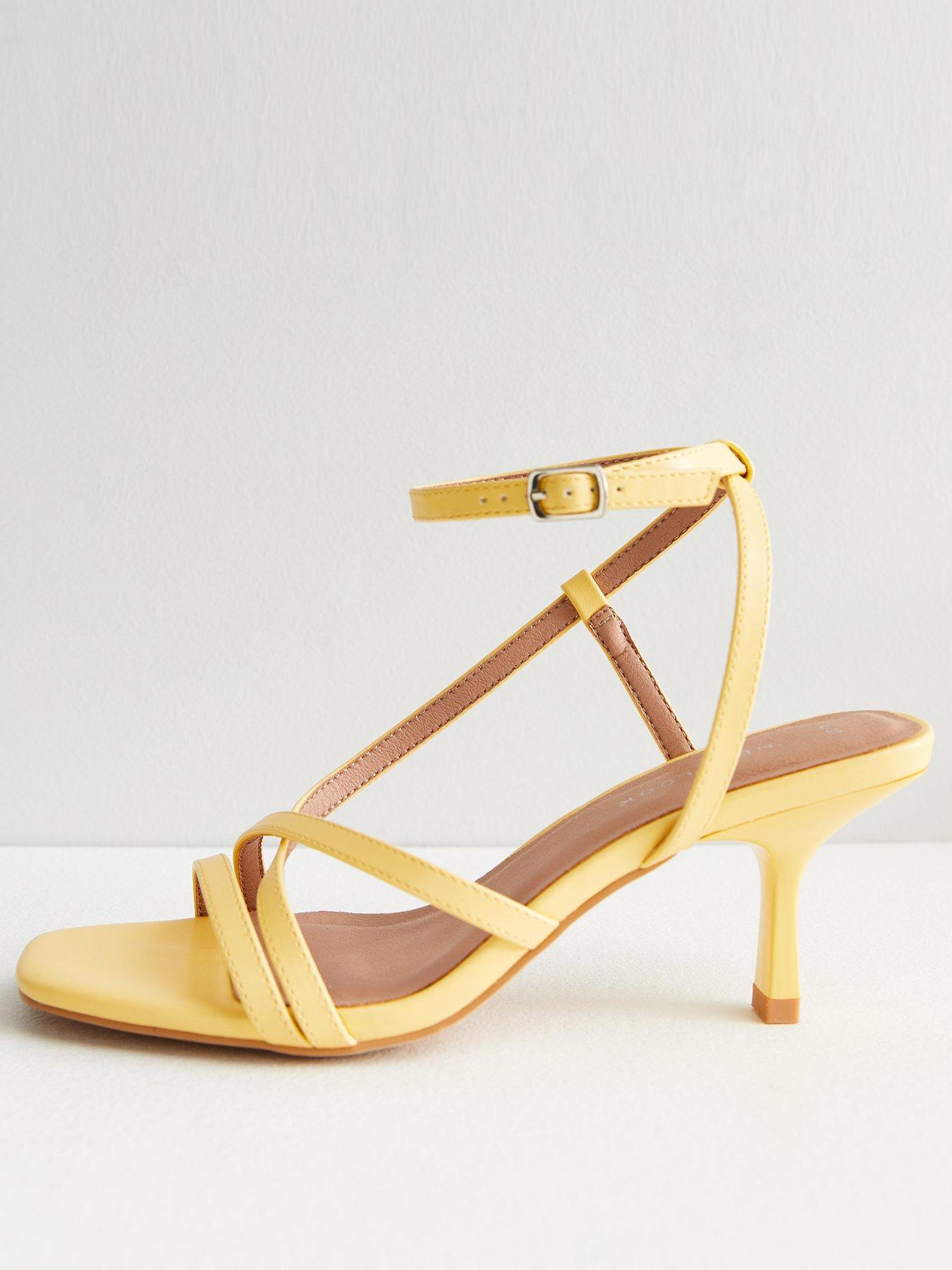 Gold strappy store kitten heel sandals