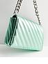  image of new-look-mint-green-metallic-quilted-chain-shoulder-bag