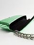  image of new-look-mint-green-metallic-quilted-chain-shoulder-bag