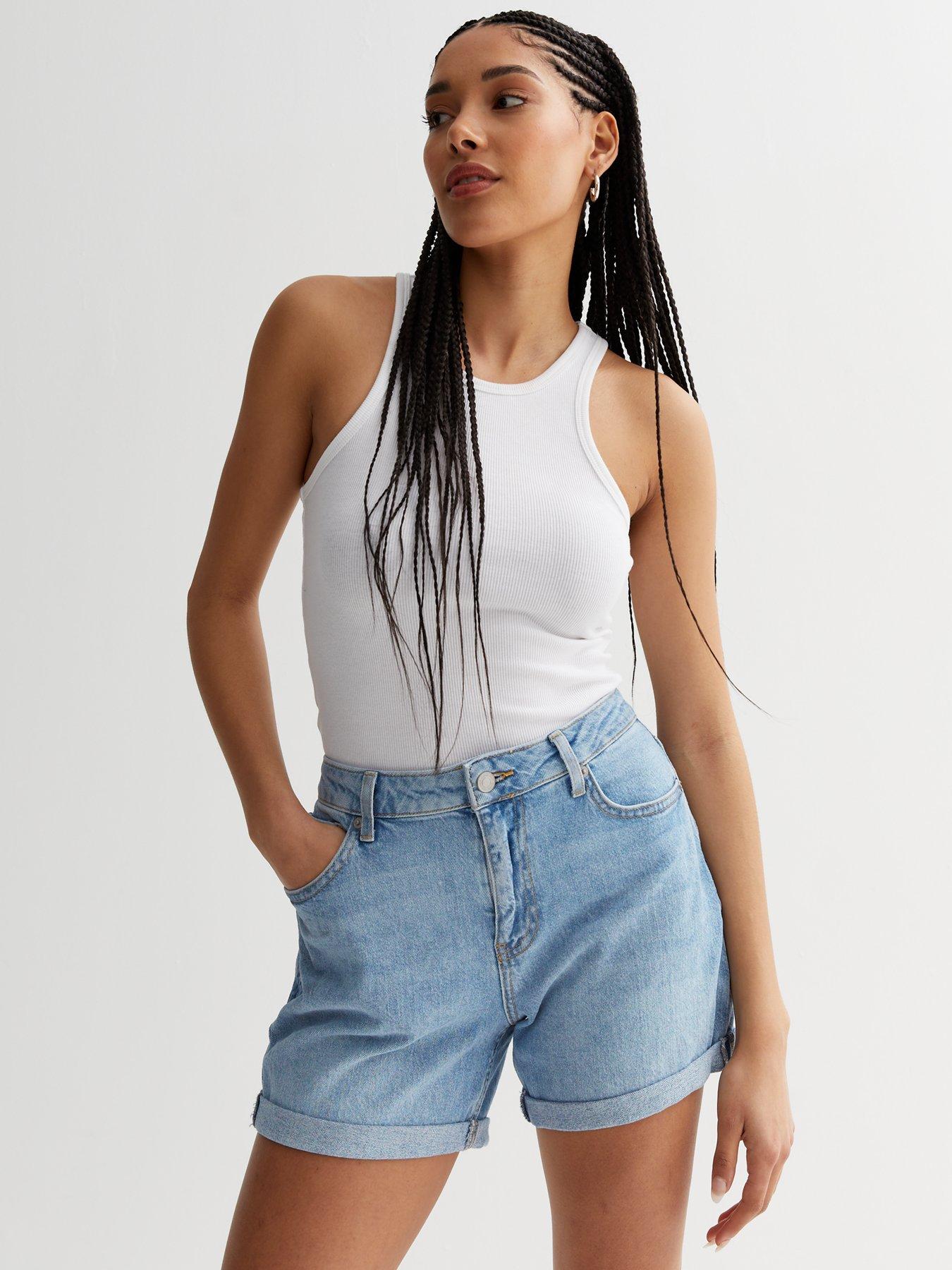  image of new-look-pale-blue-denim-boyfriend-shorts