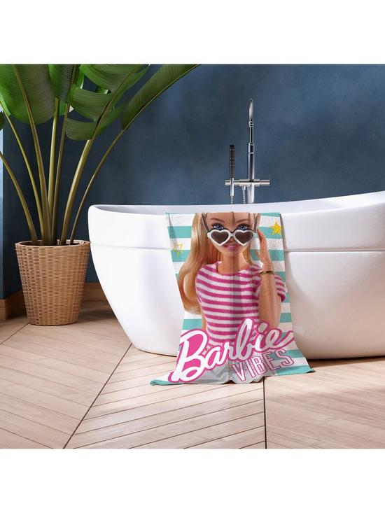 front image of barbie-vibes-towel