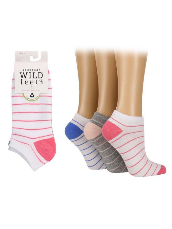 back image of wild-feet-stripe-trainer-socks-3-pack-multi