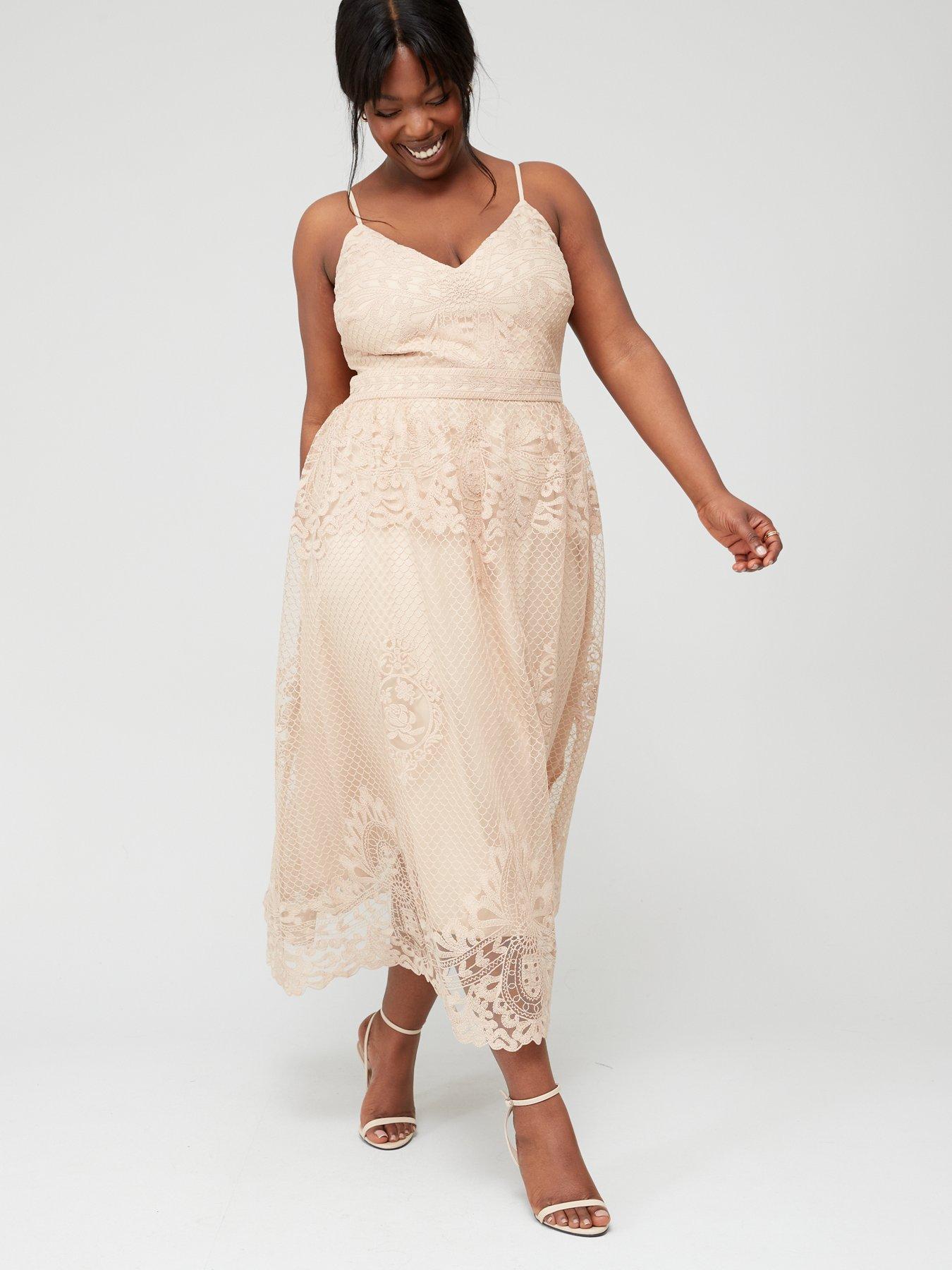 knee length dresses for ladies Kata Pink Lace Maxi Dress - US 10 main image 0