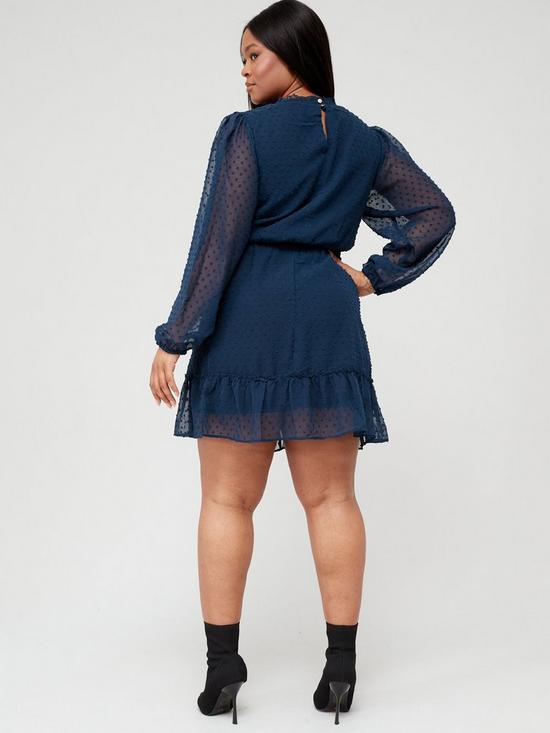 stillFront image of city-chic-dobby-tiered-dress-navy