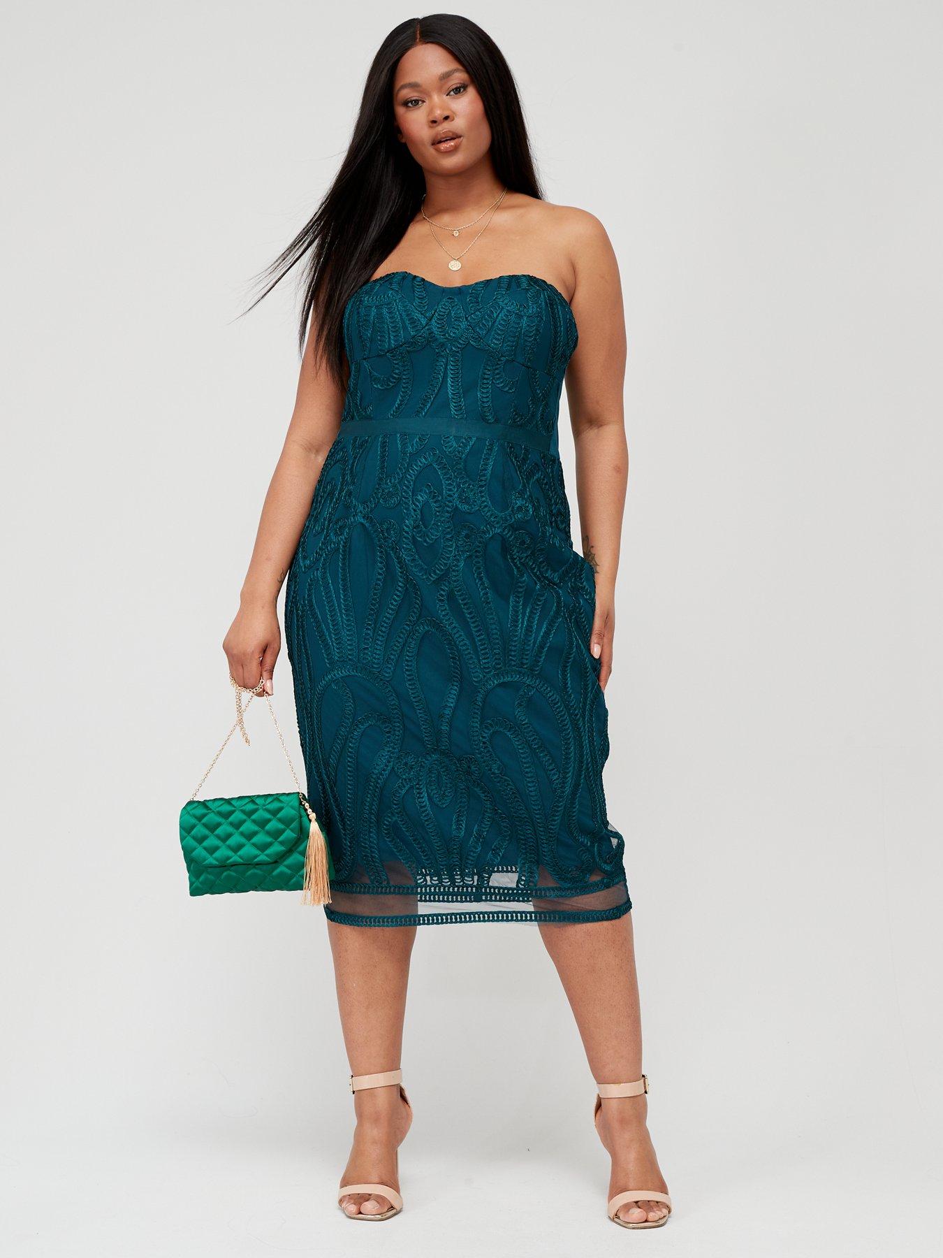 City Chic Antonia Dress - Green | Littlewoods
