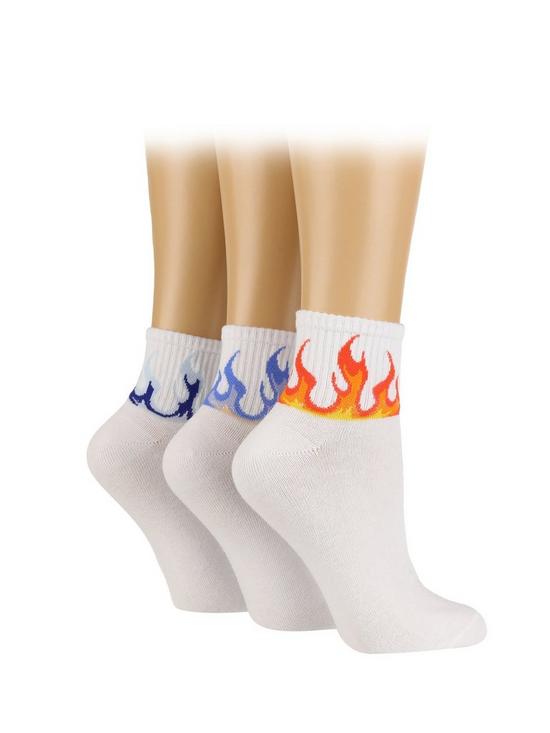 front image of wild-feet-flame-sports-socks-3-pack-multi