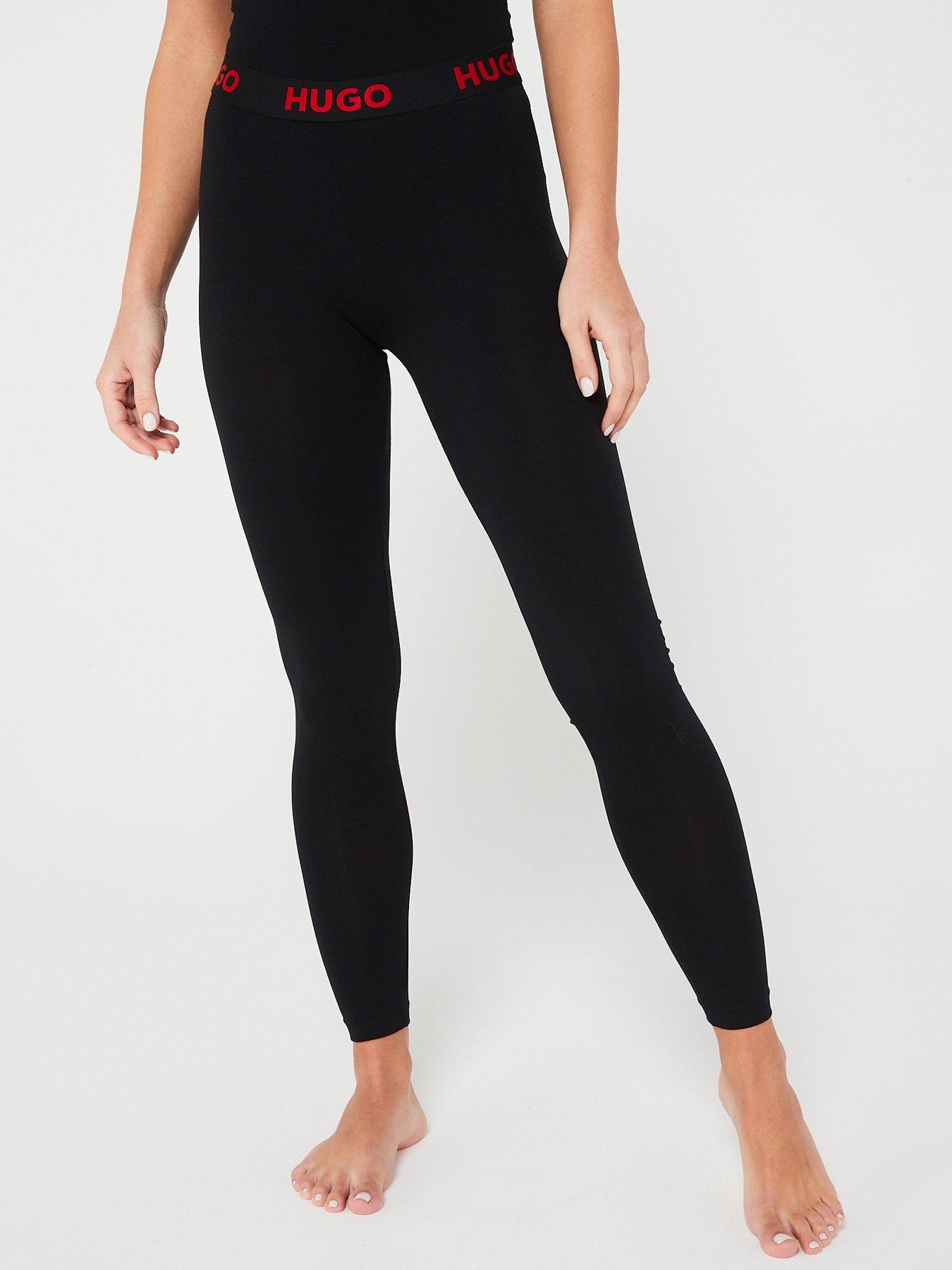 HUGO - Stretch-cotton leggings with logo waistband