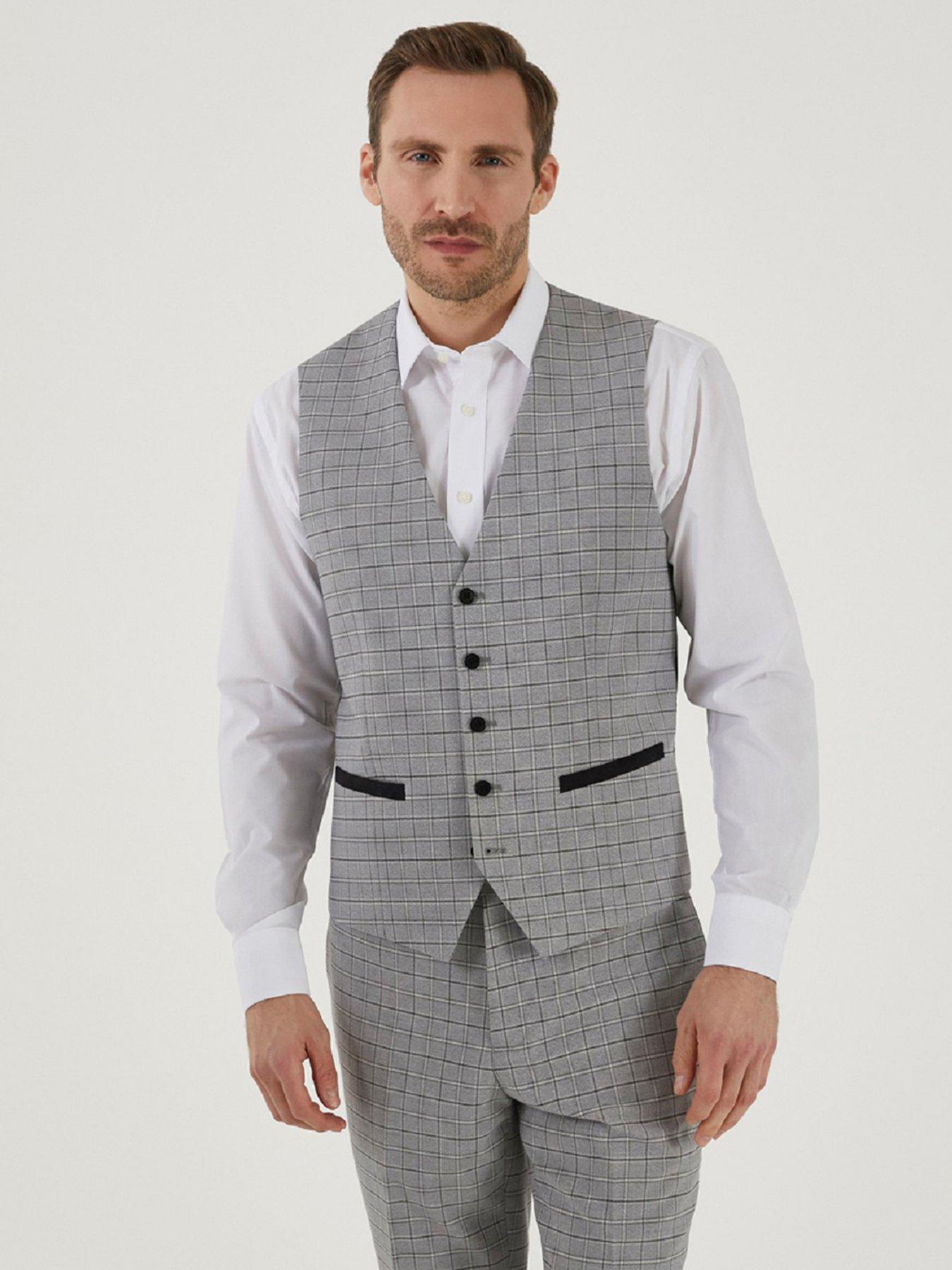  image of skopes-brook-standard-check-waistcoat-nbsp--light-grey