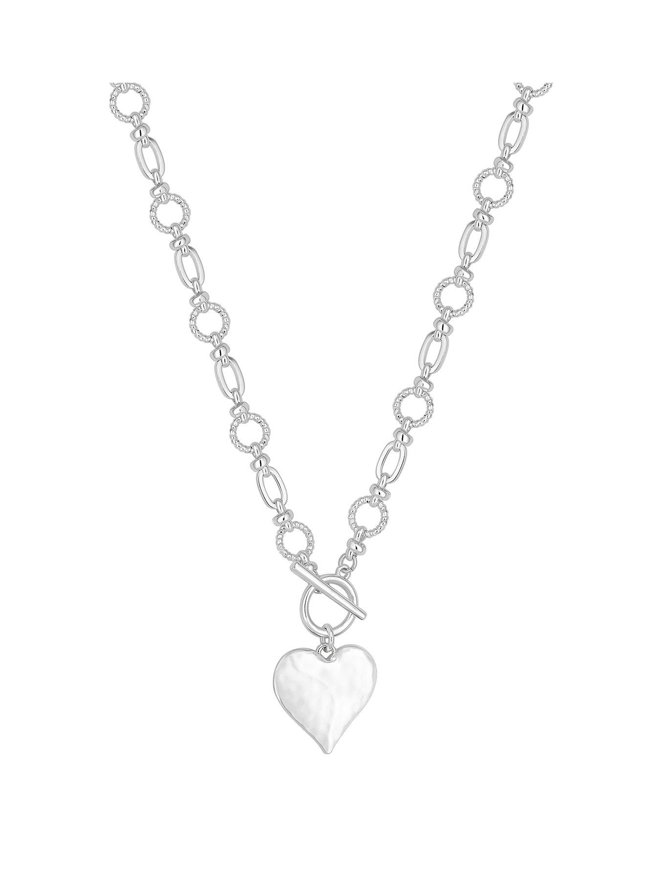mood-silver-molten-heart-ball-chain-long-pendant-necklace