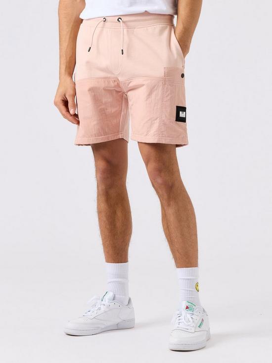 front image of weekend-offender-azeez-shorts-light-pink