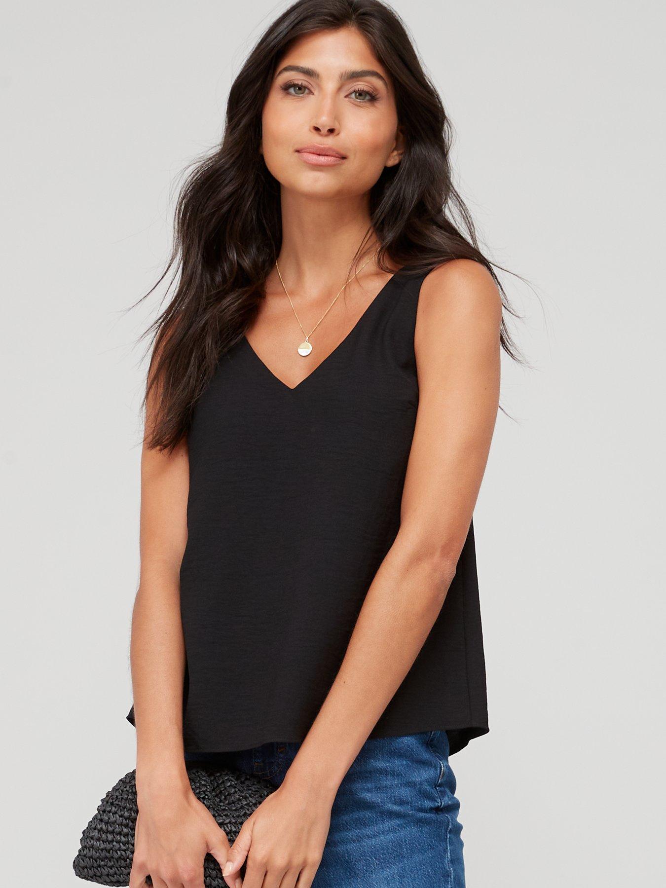  image of everyday-cami-solid-top-black