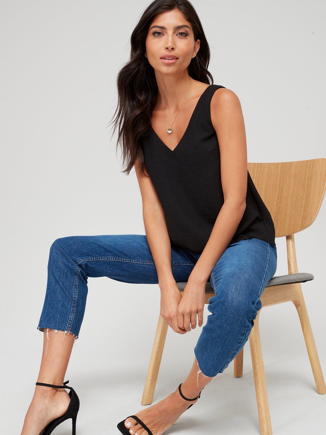  image of everyday-cami-solid-top-black