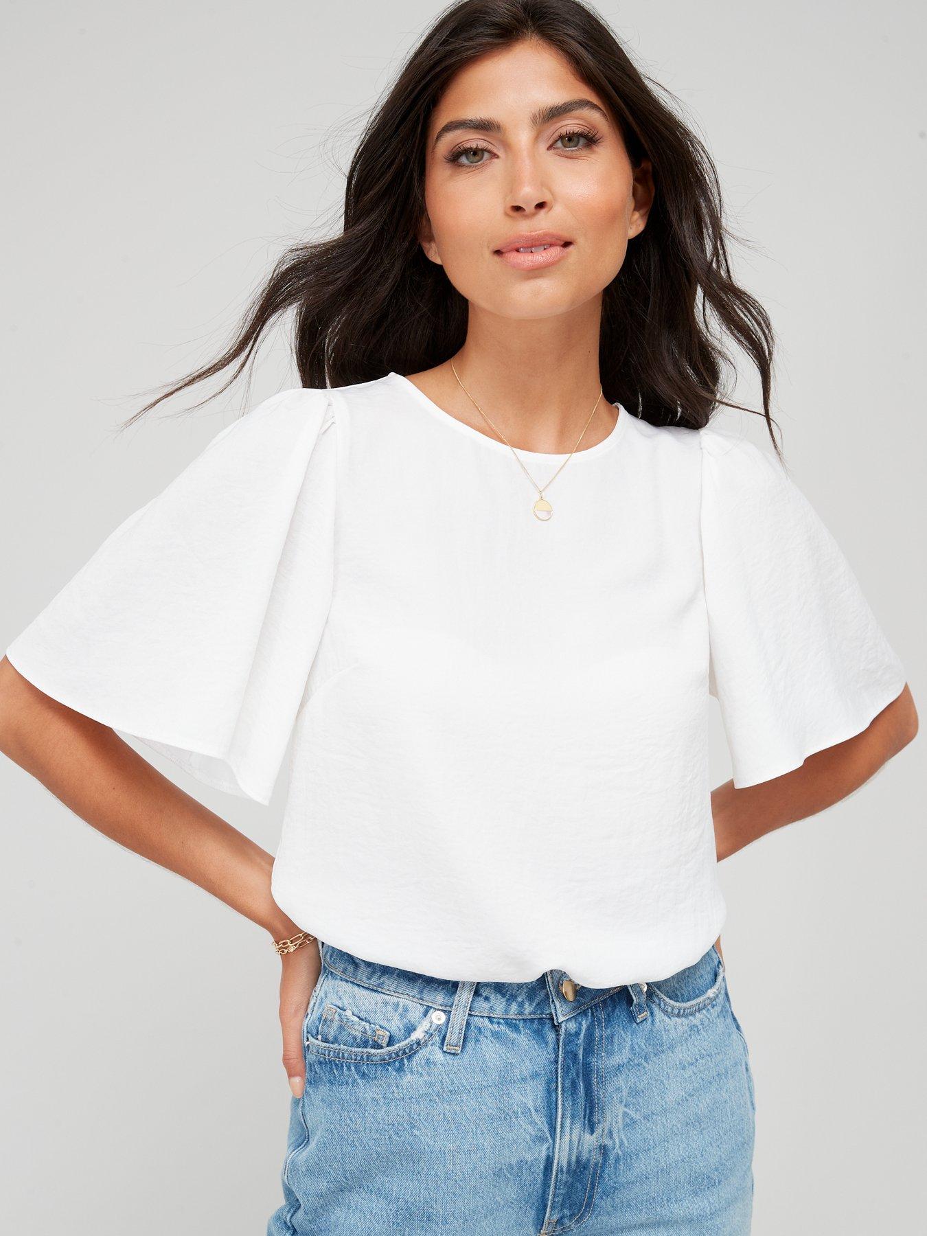 the-very-collection-angel-sleeve-blousenbsp--white