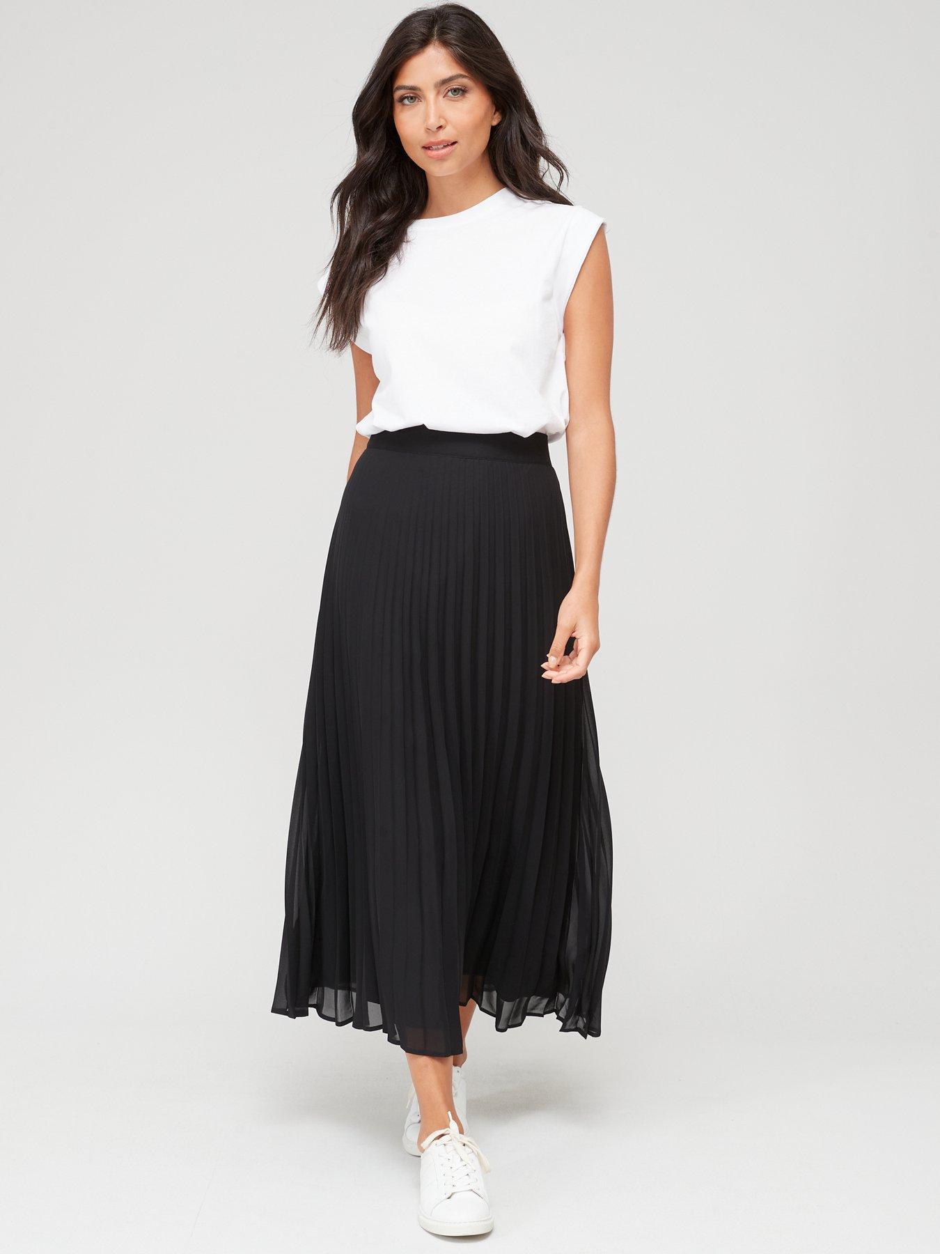 Pleated skirt outlet midi