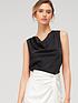  image of v-by-very-sleeveless-cowl-neck-shell-top-black