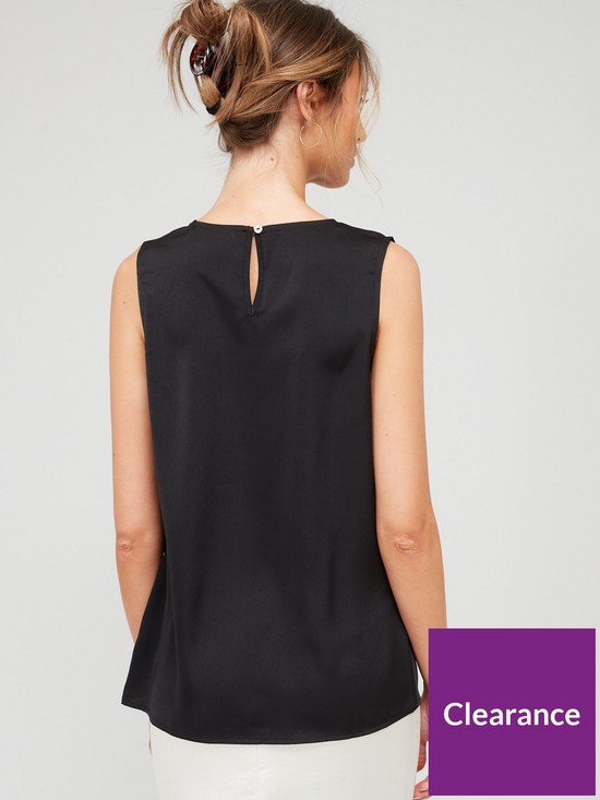 stillFront image of v-by-very-sleeveless-cowl-neck-shell-top-black