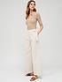  image of fig-basil-belted-straight-leg-textured-trouser-off-white