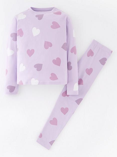 everyday-girls-lilac-heart-print-long-sleeve-pyjamas