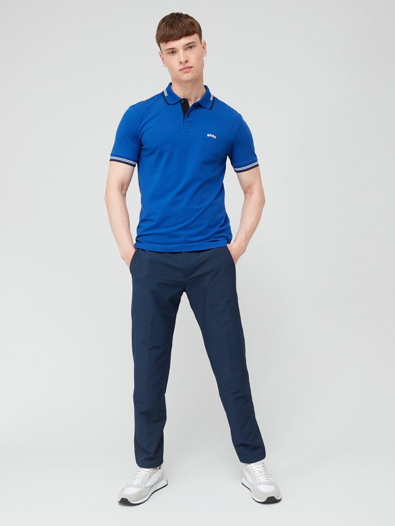  image of boss-commuter-regular-fit-trousers-navy