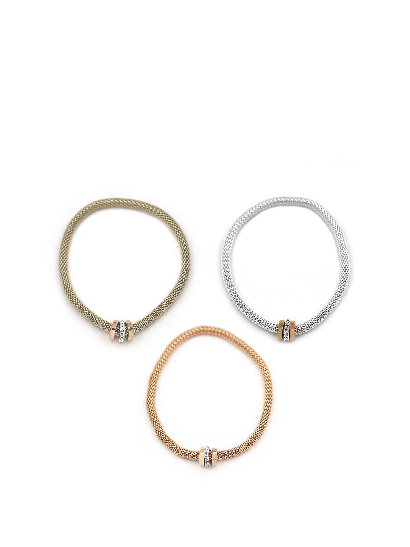 Buckley London Set of three mesh bracelets with three rondelles. littlewoods