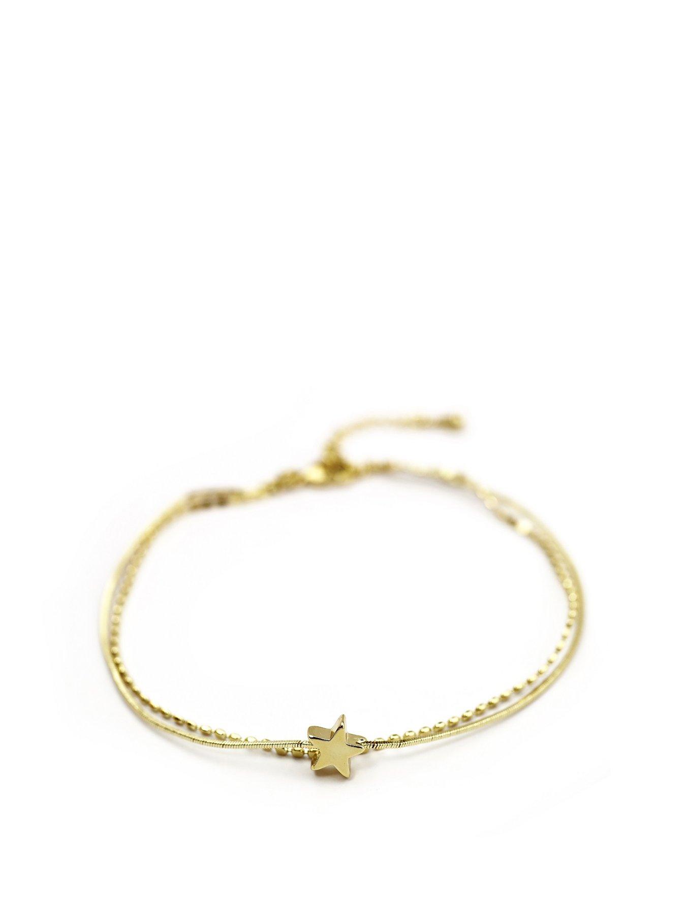 Double chain star charm bracelet