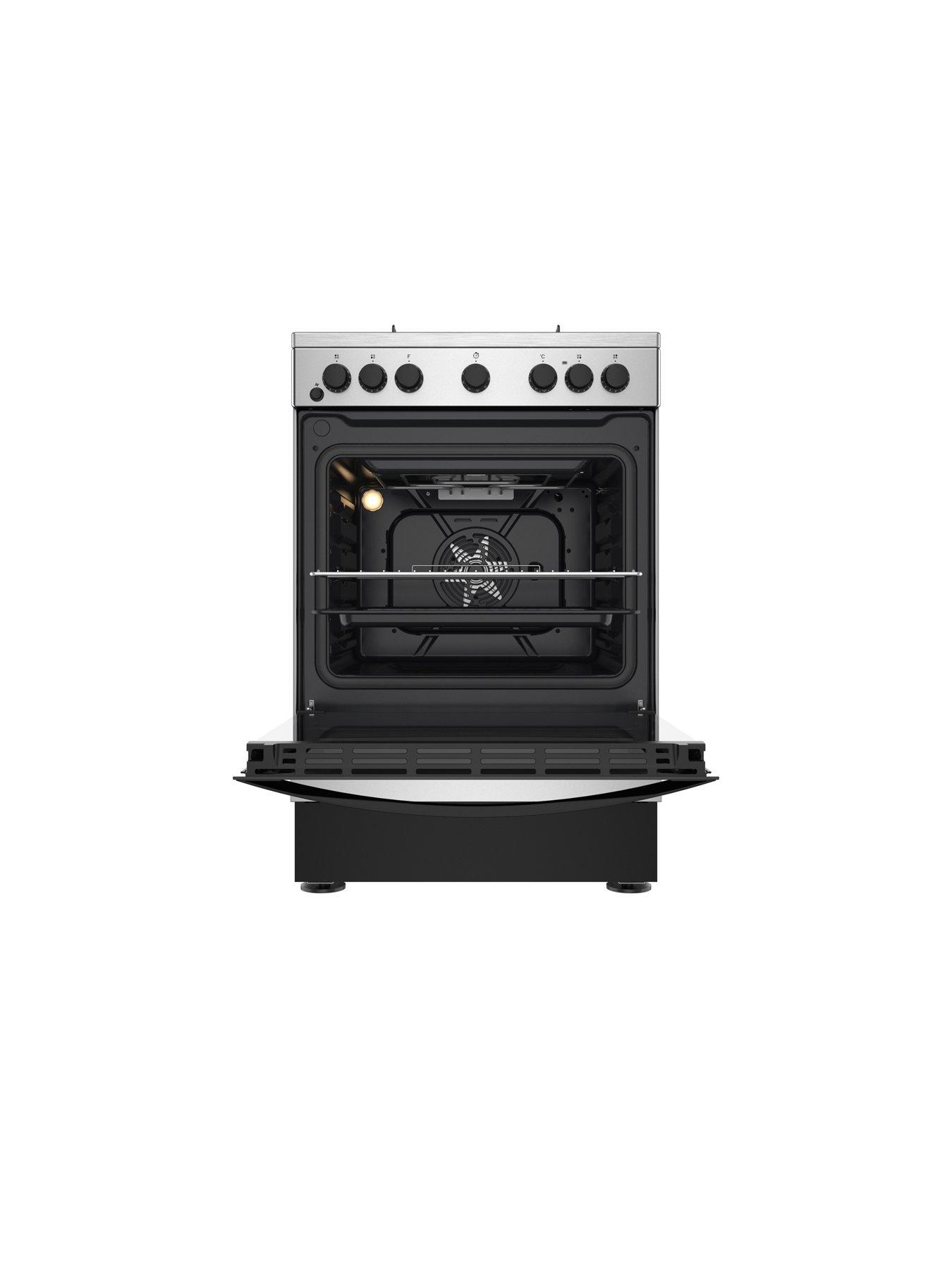 Indesit IS67G5PHX 60cm, Single Dual Fuel Cooker with Gas Hob and Electric Oven Inox