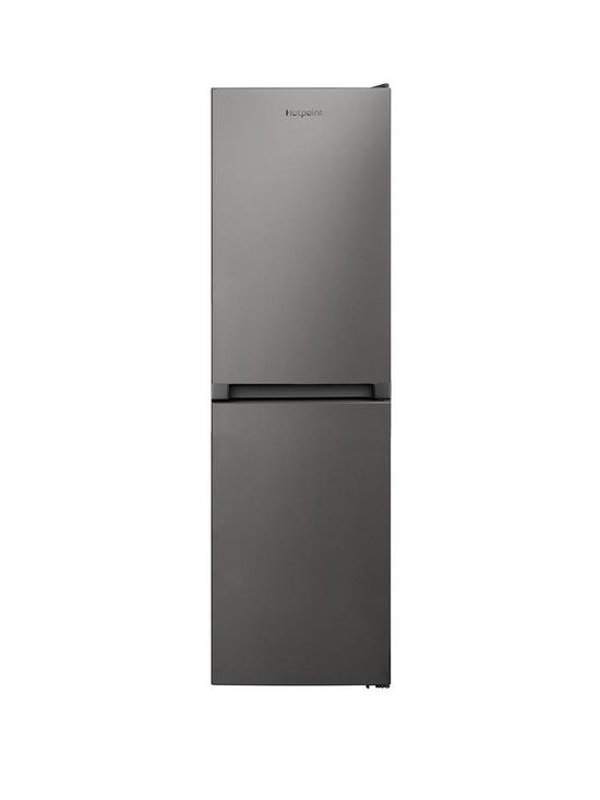 front image of hotpoint-hbnf55181suk1-55cm-wide-freestanding-frost-free-fridge-freezer-silver