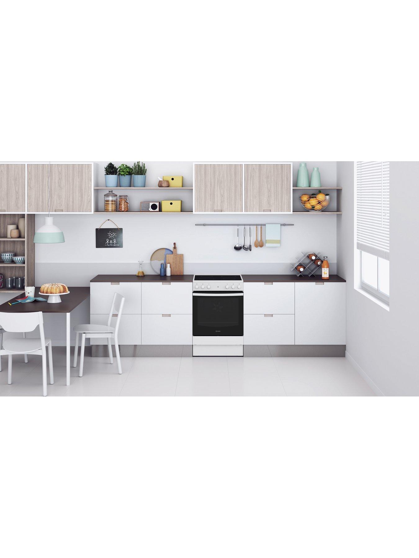  image of indesit-is67v5khw-60cm-single-electric-cooker-with-ceramic-hob-white
