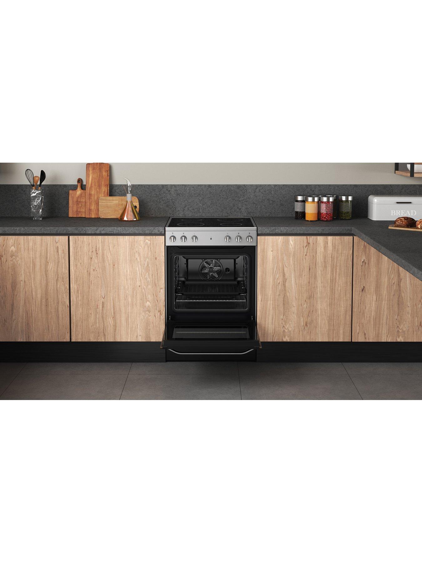 image of hotpoint-hs67v5khx-60cm-single-electric-cooker-with-ceramic-hob-inox