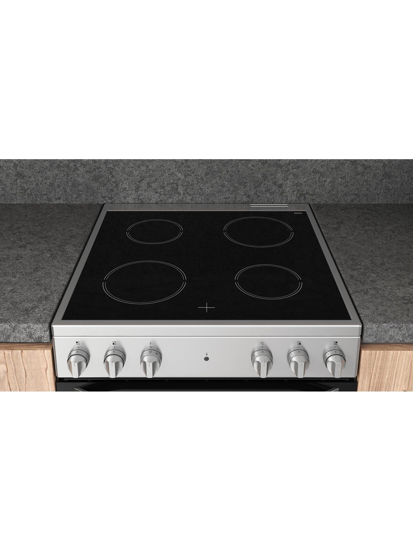  image of hotpoint-hs67v5khx-60cm-single-electric-cooker-with-ceramic-hob-inox
