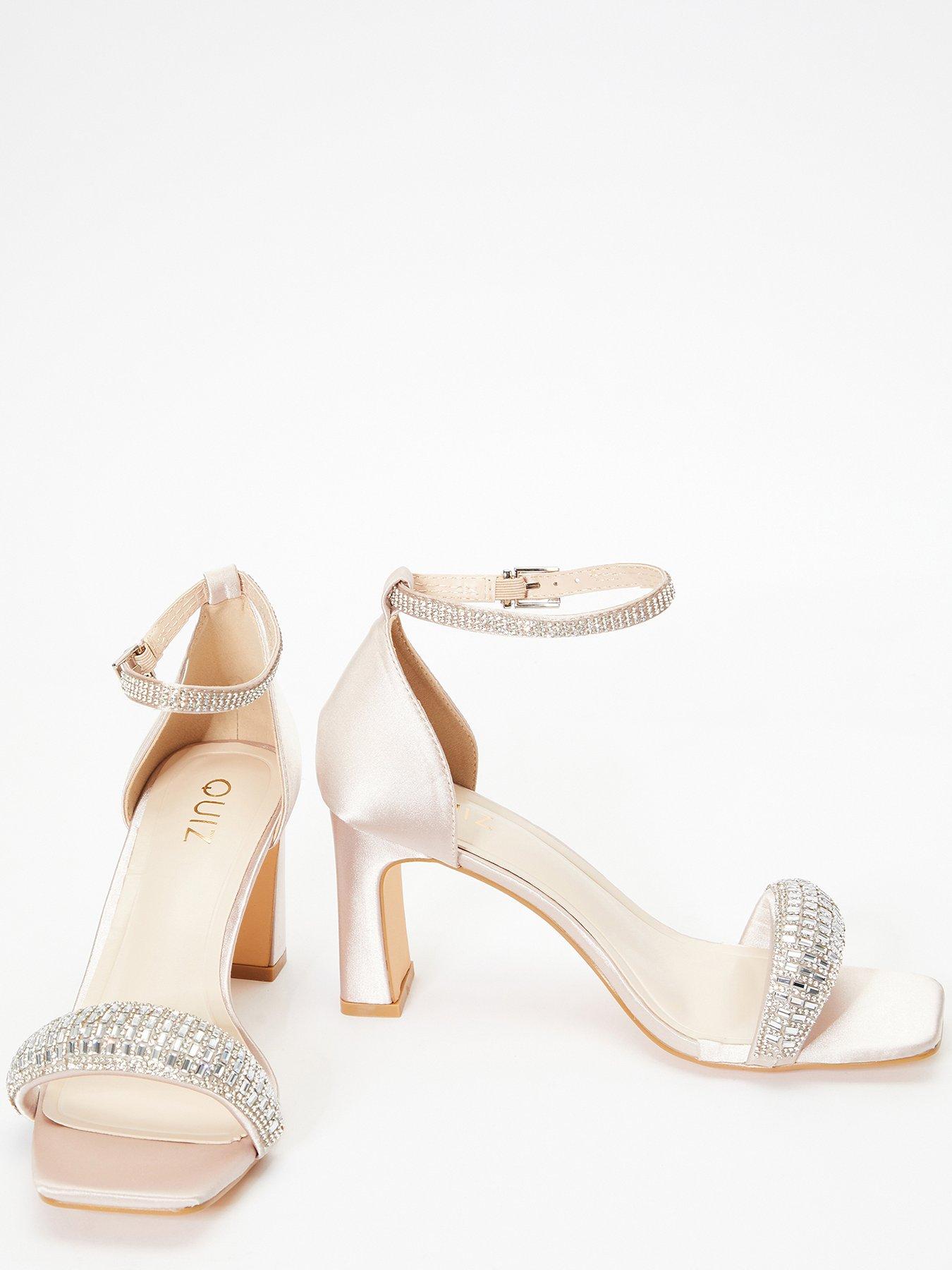 Quiz diamanté strappy store low heel sandals