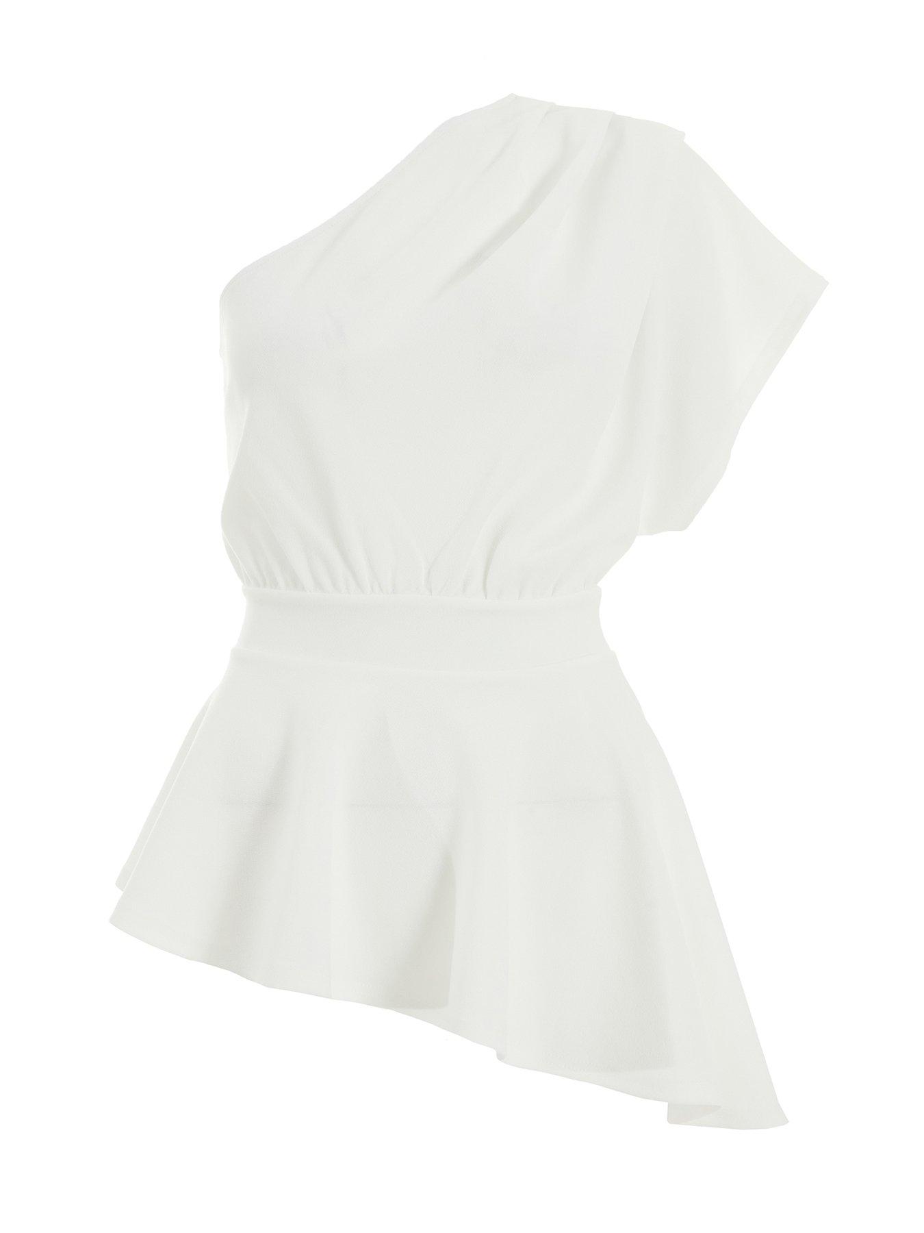  image of quiz-one-shoulder-top-cream