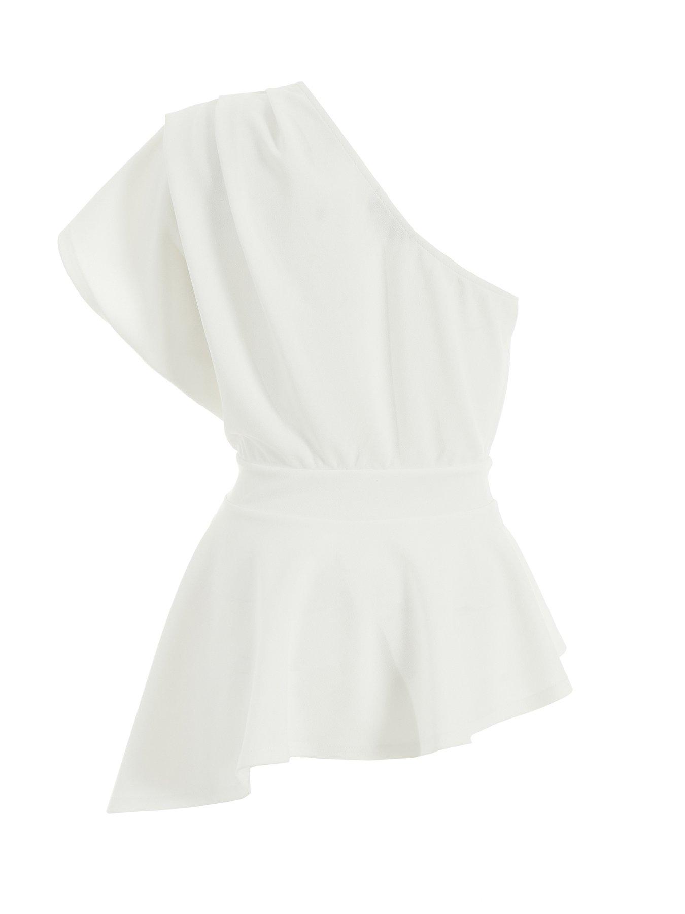  image of quiz-one-shoulder-top-cream
